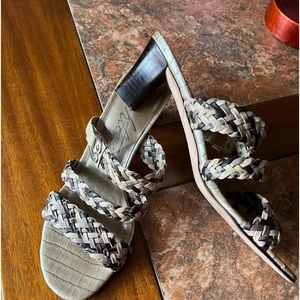BRIGHTON Tress Open Toe Braided Leather heeled Sandals Size 8 N